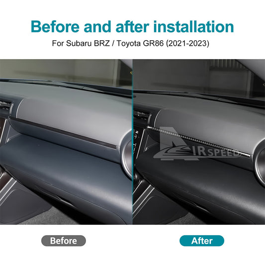 Passenger Copilot Strip Fit For Subaru BRZ GR86 2021-2023 REAL HARD Carbon Fiber - detail view