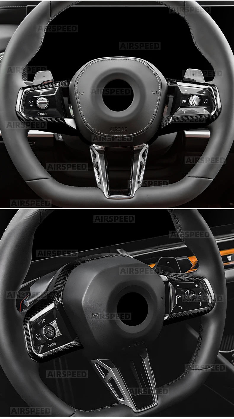 BMW X3 G45 25-26 Steering Wheel Button Frame Black Dry Carbon Fiber - detail view 12