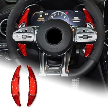 Red Steering Wheel Paddle Shifter Extension For Benz E63 E53 E43 GLA45 2016-2019