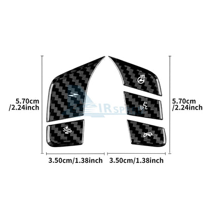 For Corvette C8 2024-2025 HARD Carbon Fiber Steering Wheel Voice Button Stickers