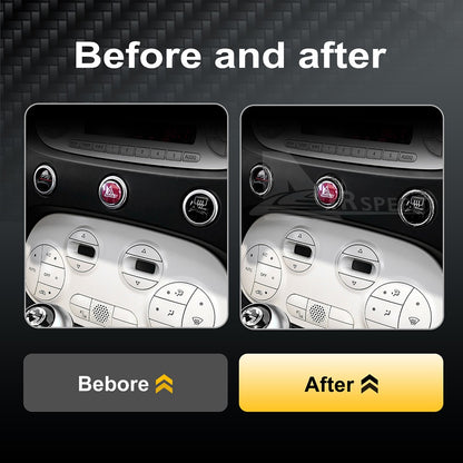 Carbon Fiber Warning Light Button Cover for FIAT 500 2008-2023 Abarth 595 12-23 - detail view 4