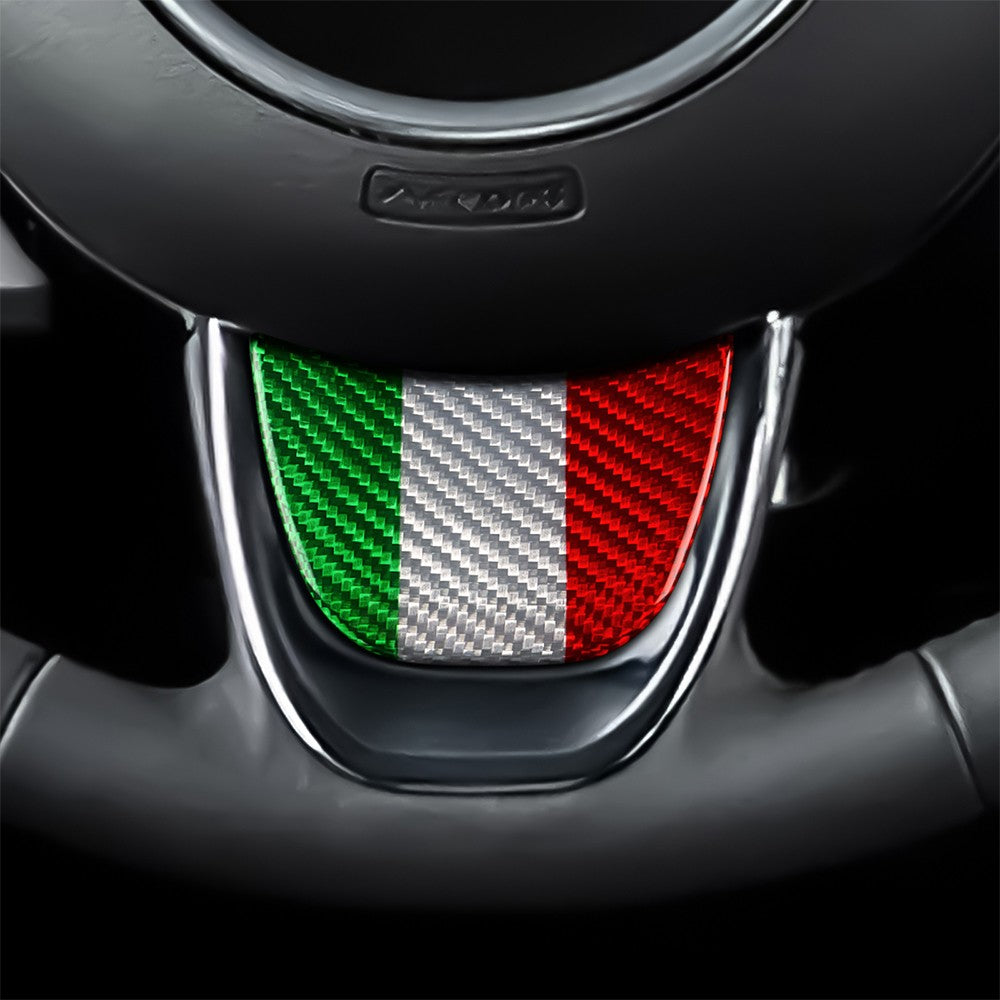 Italy Color Hard Carbon Steering Bottom Trim For Fiat 500 500C 2016-2024 - detail view 12