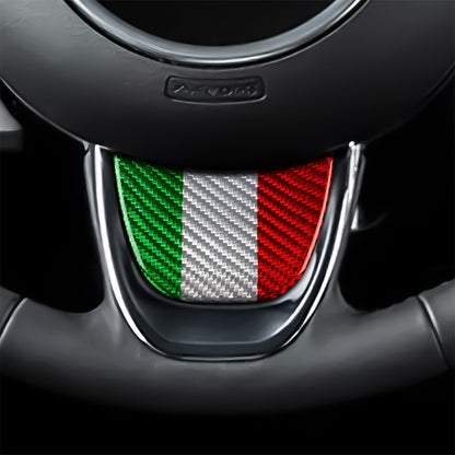 Italy Color Hard Carbon Steering Bottom Trim For Fiat 500 500C 2016-2024 - detail view 12