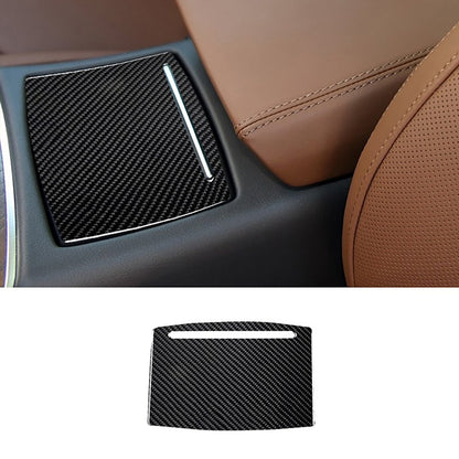 For Audi A6 A7 S6 S7 12-18 Water Cup Holder Cover Plate Trim Black Carbon Fiber（U.S. Stock）