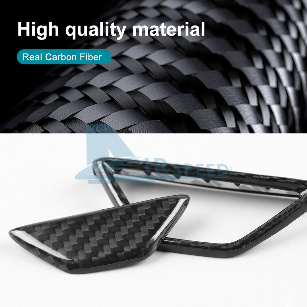 For Corvette C8 2020-2023 REAL HARD Carbon Fiber Center Armrest Box Button Cover