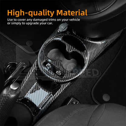 for FIAT 500 Abarth 595 2016-2024 HARD Carbon Fiber Center Water Cup Frame Cover - detail view 6