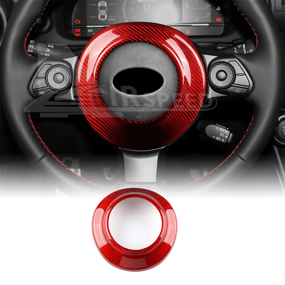 Steering Wheel Center Cover Red Hard Carbon Fiber for Toyota 86 Subaru BRZ 17-25 - product view