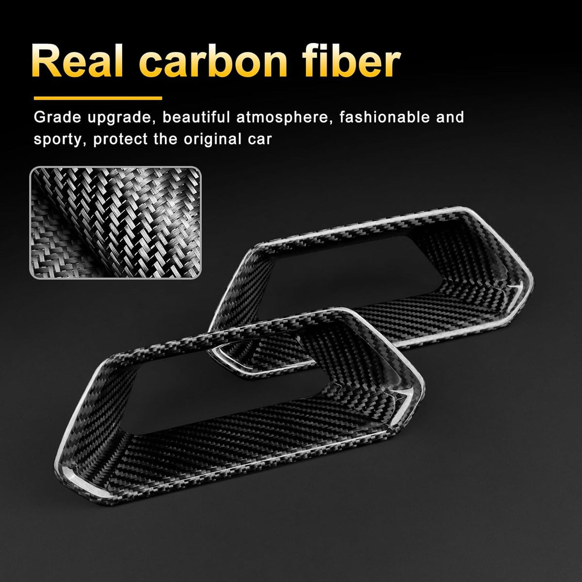 For Cupra Leon Born Ateca 21-25 Car Front Seat Cover Black Hard Carbon Fiber - detail view 4