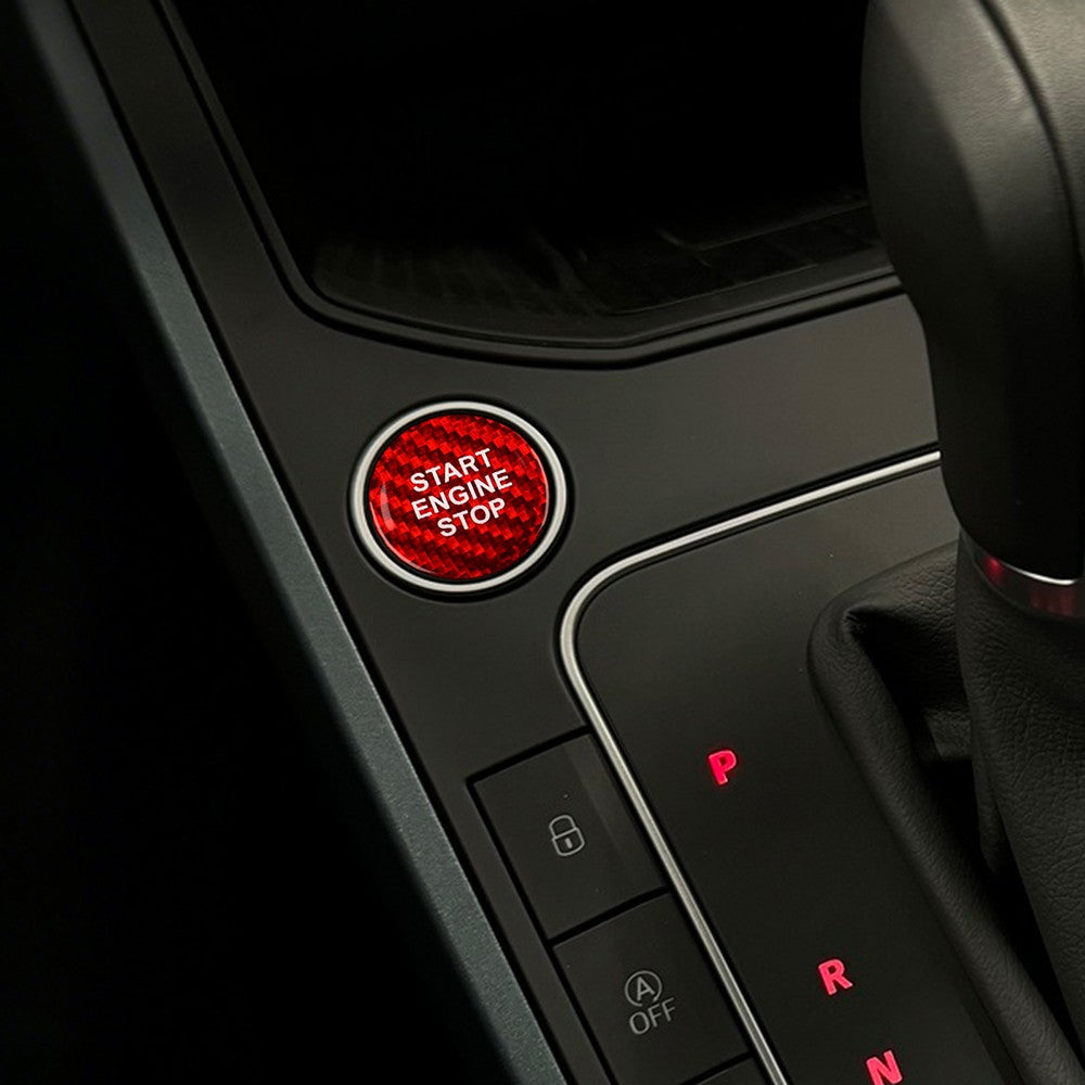 Red Carbon Fiber Car Engine Start Button Sticker for Cupra Ateca Leon 2021-2026 - detail view 9