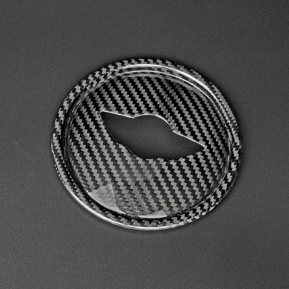 For Mini Cooper F-Series Black Hard Carbon Steering Wheel Center Cap Decal Cover - detail view 5