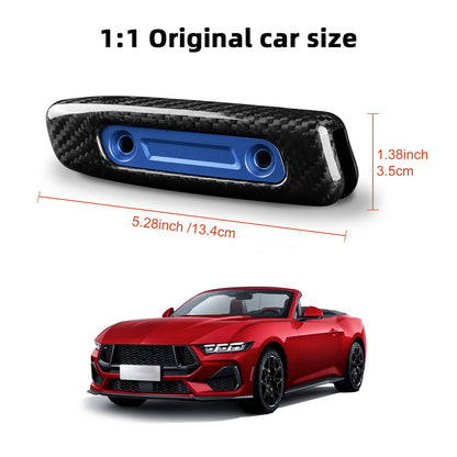Blue Hard Carbon Fiber Handbrake Interior Sticker for 2024-2025 Ford Mustang - detail view 5