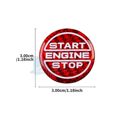 For Ford Mustang 24-25 Red Real Carbon Fiber Engine Start Push Button Cover Trim - detail view 5