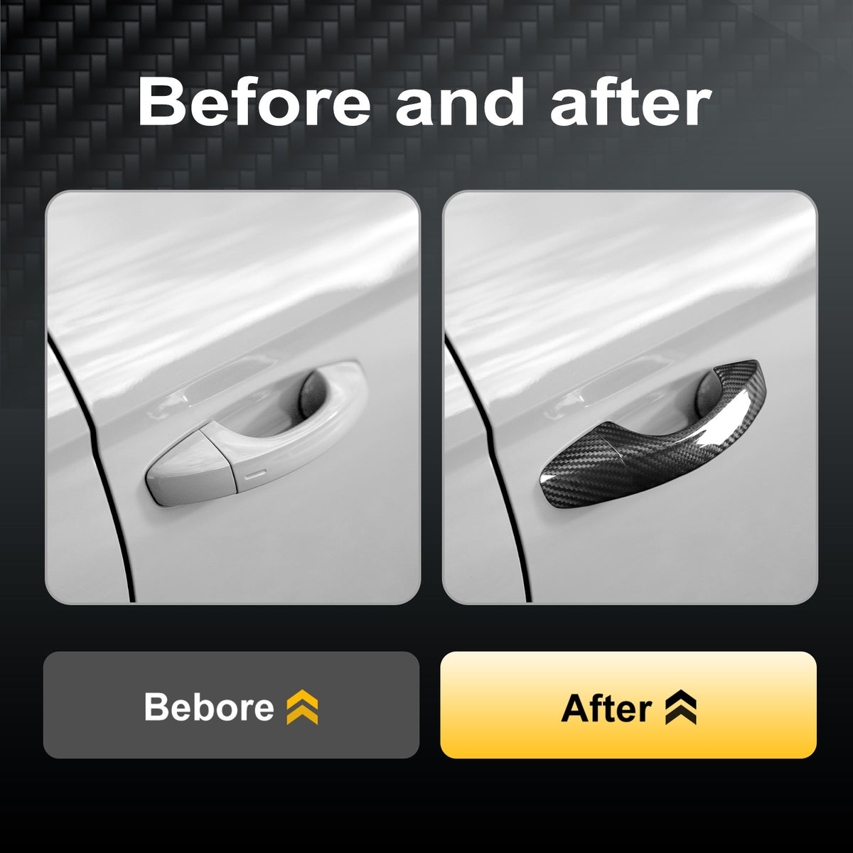Car Exterior Door Handle Cover Carbon Fiber for SEAT Ibiza Arona Ateca 2018-2026 - detail view 4