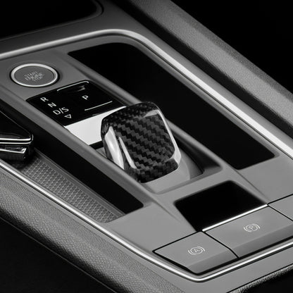 Seat Leon 2020-2026 Auto Black Hard Carbon Fiber Gear Shift Knob Cover Universal - detail view 6
