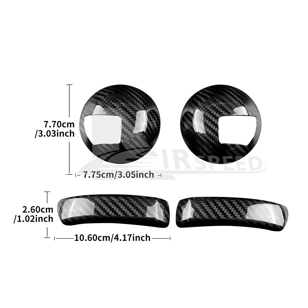 Black Carbon Fiber Door Handle Cover for FIAT 500 2008-2023 Abarth 595 2012-2023 - detail view