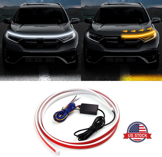 For 1.5M White & Yellow Engine Hood Decor Light Bar - FREE GIFT