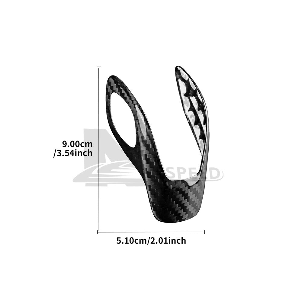 Real Hard Carbon Fiber Inner Gear Shift Knob Cover Trim For Ford Focus 2012-2018 - detail view 6