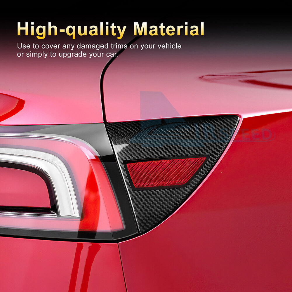 REAL HARD Carbon Fiber Charging Port Panel Cover For Tesla Model 3 2024 Black - detail view 4