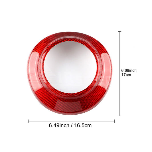 Steering Wheel Center Cover Red Hard Carbon Fiber for Toyota 86 Subaru BRZ 17-25 - detail view