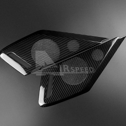Door Sound Speaker Cover For Corvette C8 2020-2023 BLACK REAL HARD Carbon Fiber