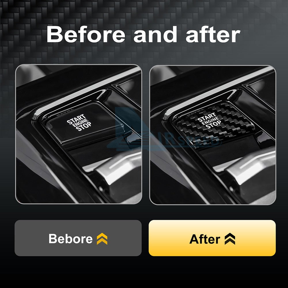 Center One-Click Start Sticker For BMW 5 Series G60 G70 2024-2025 Carbon Fiber - detail view 3