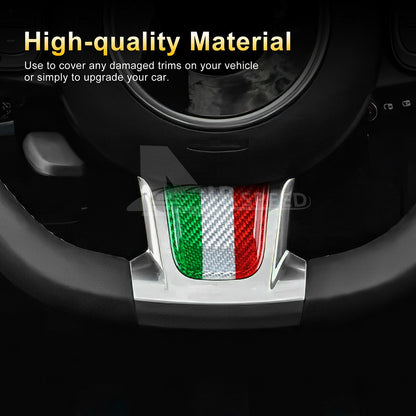 Steering Wheel Interior Chin Sticker Italy Flag For FIAT 500 Abarth 595 20-23 - detail view 6