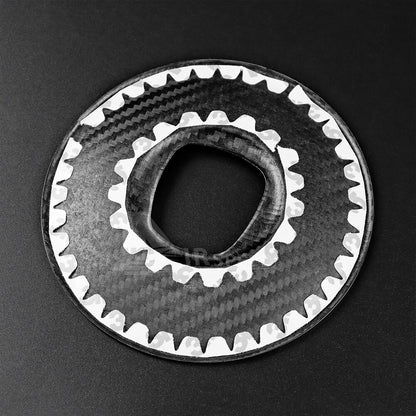 REAL HARD Carbon Fiber Black Steering Wheel Center Cover For Fiat 500 2008-2023