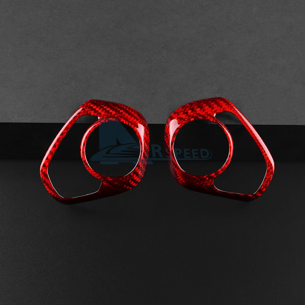 Steering Wheel Button Frame Cover Red Hard Carbon Fiber for BRZ Toyota 86 17-25 - detail view 9