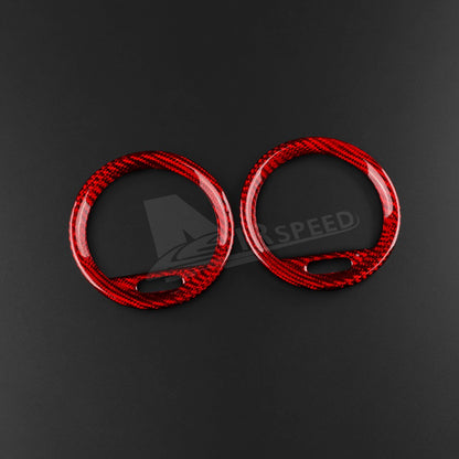 Red Carbon Fiber Center Side Air Outlet Frame Cover for Abarth 595 595C 2012-15 - detail view 9