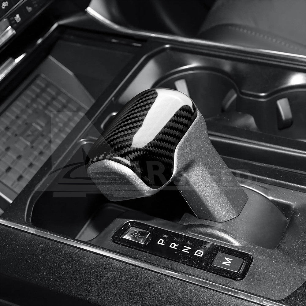 For Ford F-150 2021-2025 Center Console Gear Shift Head Cover Black Carbon Fiber - detail view 8