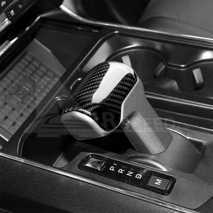 For Ford F-150 2021-2025 Center Console Gear Shift Head Cover Black Carbon Fiber - detail view 8