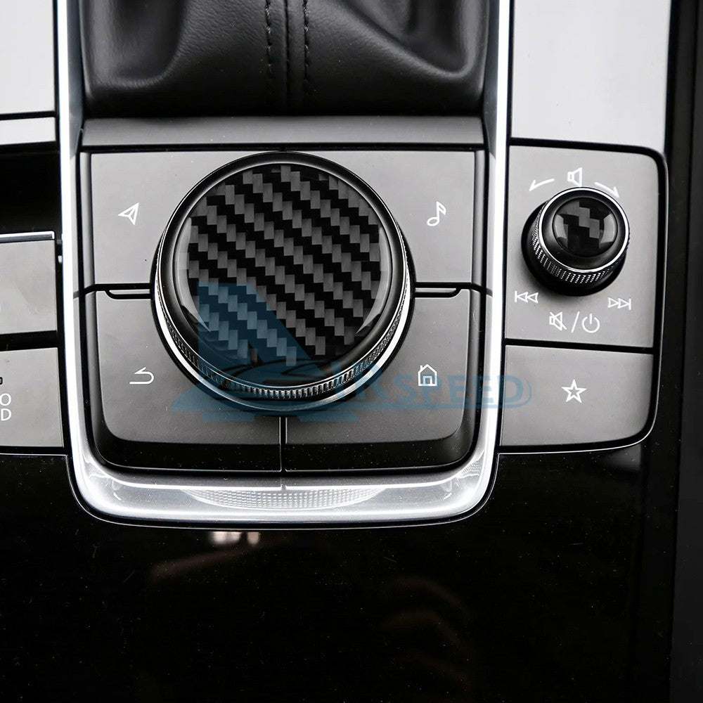 Carbon Fiber Center Console Multimedia Knob Stickers for Mazda 3 Axela 2019-2025