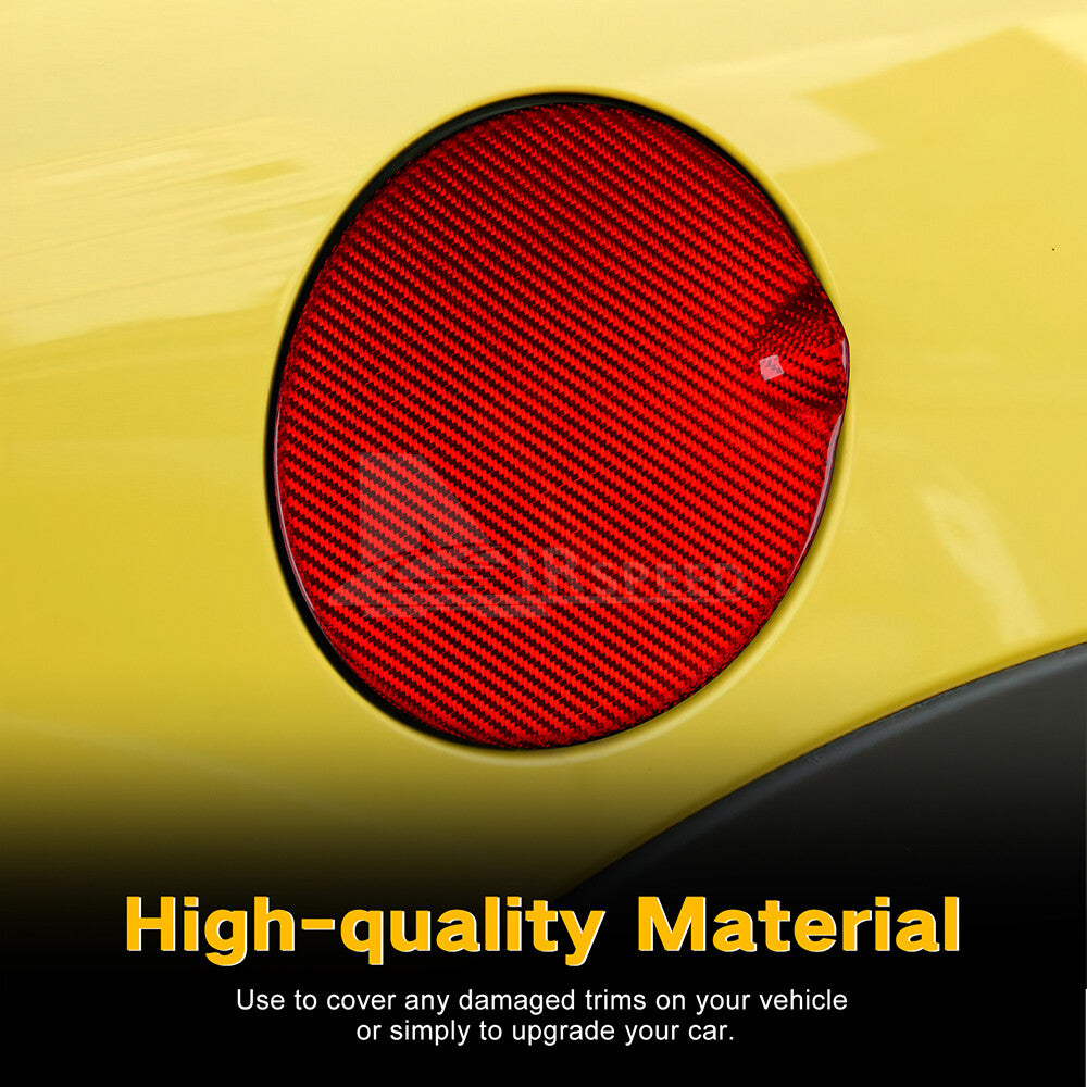 For MINI R55 07-13 R56 06-2013 Red Car Oil Gas Fuel Tank Cap Cover Carbon Fiber - detail view 5