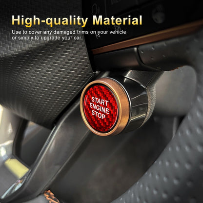 Red Carbon Fiber Car Engine Start Button Sticker for Cupra Ateca Leon 2021-2026 - detail view 5