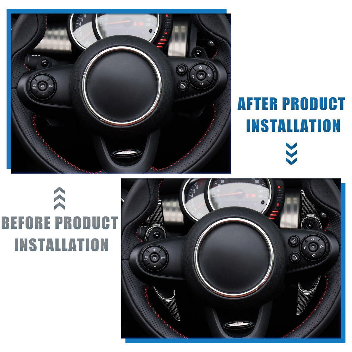 For Mini F54 F57 14-19 F55 F56 13-19 Steering Wheel Paddle Shifter Extension - detail view 4