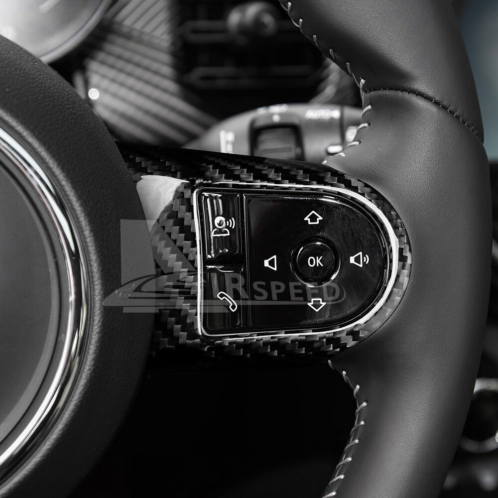For MINI F55 F56 F60 2022-2023 Steering Wheel Cover REAL HARD Carbon Fiber BLACK - detail view 6