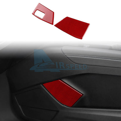 Red Trunk Switch Button Panel Stickers Carbon Fiber for Audi Q4 E-Tron 2021-2025（U.S. Stock）