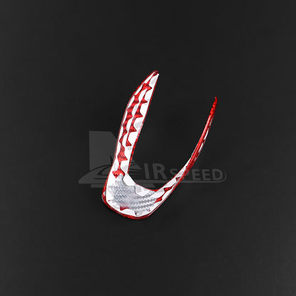 For Ford Focus 2012-2018 Red Real Hard Carbon Fiber Inner Gear Shift Knob Cover - detail view 8