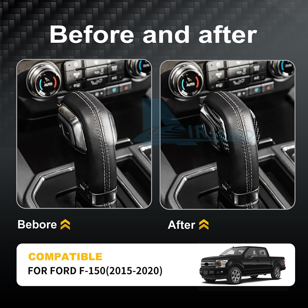 Center Gear Shift Head Cover BLACK HARD Carbon Fiber for Ford F-150 2015-2020 - detail view 3