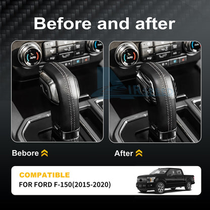 Center Gear Shift Head Cover BLACK HARD Carbon Fiber for Ford F-150 2015-2020 - detail view 3