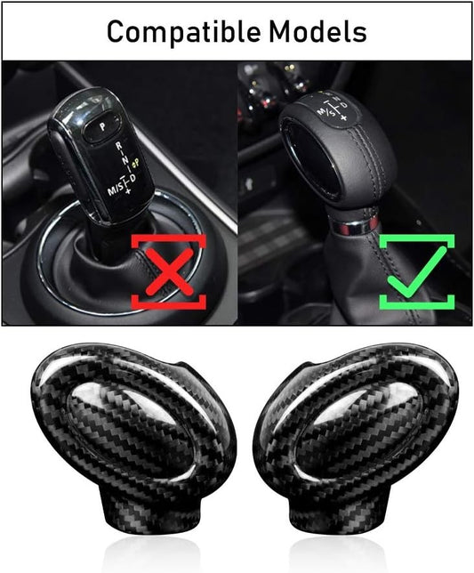 Full Wrap Black Hard Carbon Gear Knob 2Pcs For MINI F Series - detail view