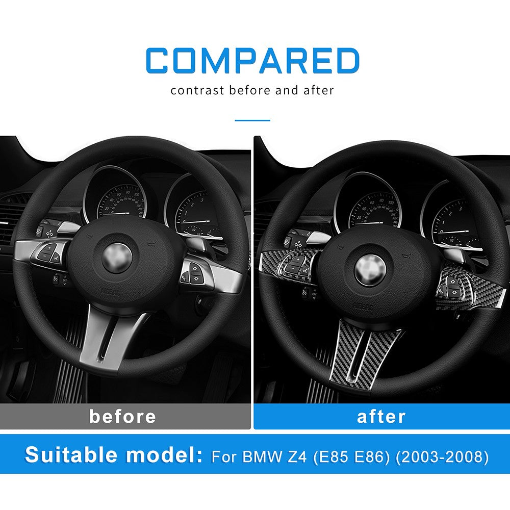 Steering Wheel Button Chin Stickers Carbon Fiber for BMW Z4 E85 E86 2003-2008 - detail view 3
