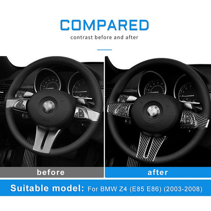 Steering Wheel Button Chin Stickers Carbon Fiber for BMW Z4 E85 E86 2003-2008 - detail view 3