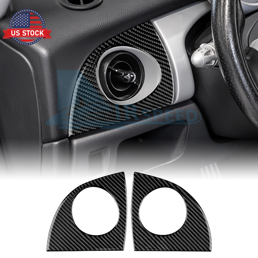 Car Center Side Air Outlet Sticker Black Carbon Fiber For Mini R50 R53 2001-2004（U.S. Stock）