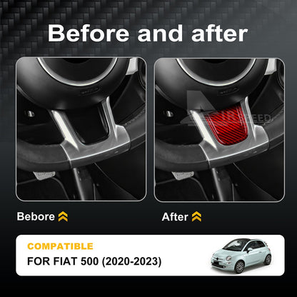 Real Hard Carbon Fibre Steering Wheel Chin Cover Trim For Fiat 500 2020-2023 - detail view 3