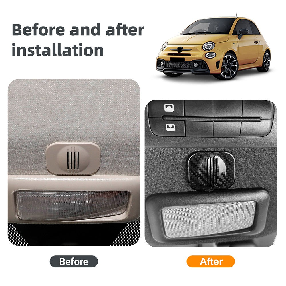 Carbon Fiber Roof Microphone Receiver Cover for Abarth 595 695 595C 695C 2012-24 - detail view 3