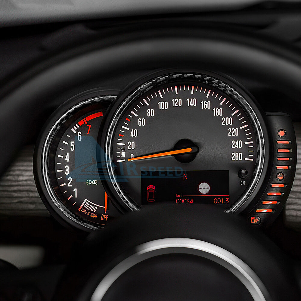 Black Speed Indicator Cover REAL HARD Carbon Fiber For Mini F54 F55 F56 F57 F60 - detail view 5