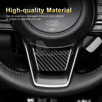 For Subaru Crosstrek Impreza Steering Wheel Cover 2024 REAL HARD Carbon Fiber - detail view 4