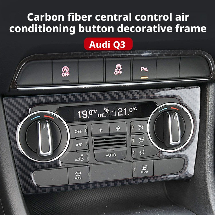 For Audi Q3 2013-2018 AC Knob Frame Trim Black Carbon Fiber LHD RHD Interior（U.S. Stock）