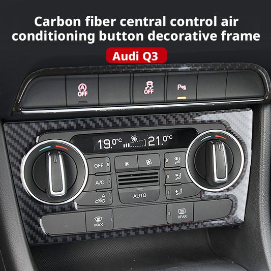 For Audi Q3 2013-2018 AC Knob Frame Trim Black Carbon Fiber LHD RHD Interior（U.S. Stock）
